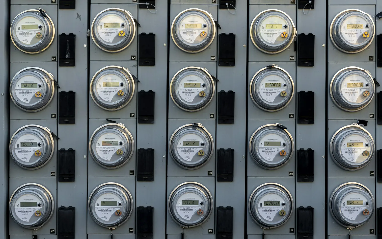 Row of residential electric meters
